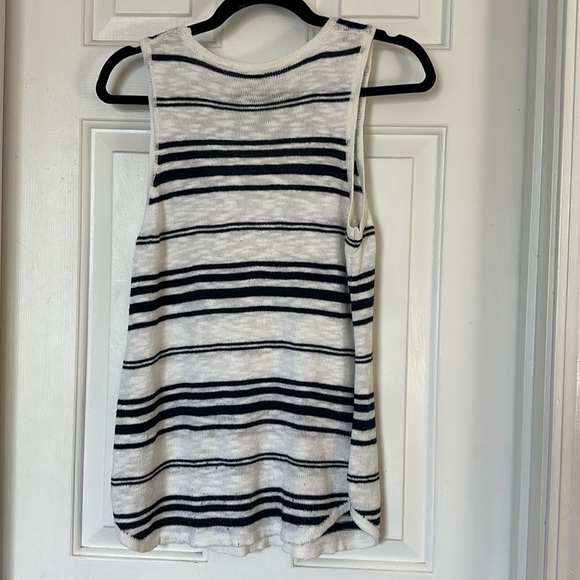 Anthropologie moth navy white striped tank top medium - Picture 4 of 6